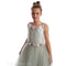 "Feathered Boa" Light Green Girls Dress, Ages 6-14 Years