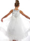 "Silver Mermaid Tail" Girls Dress in Ivory, Ages 2-10